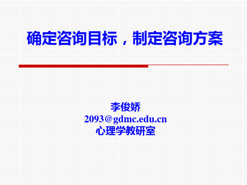 确定咨询目标,制定咨询方案