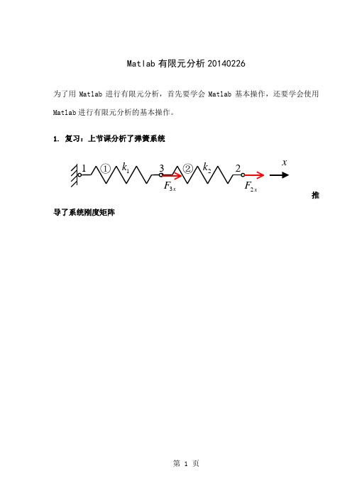 Matlab有限元分析操作基础共11页