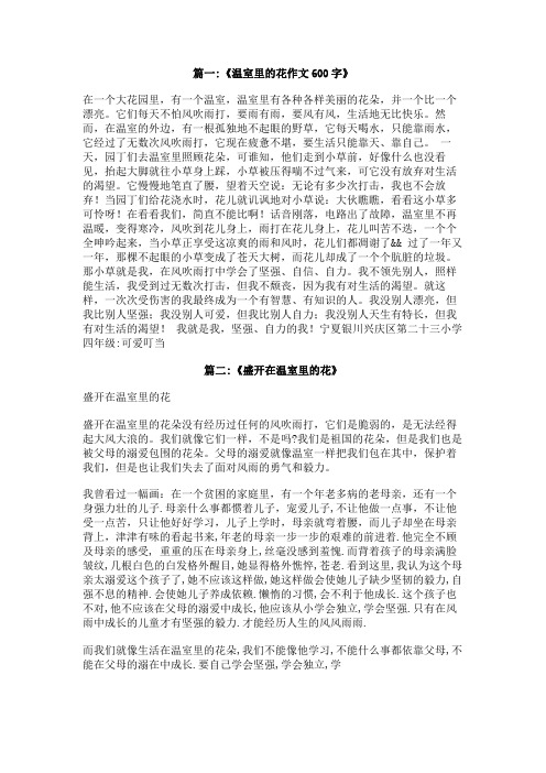 以温室里的花朵为题写一篇作文800字