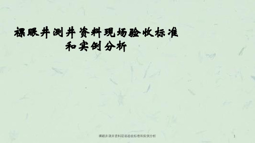 裸眼井测井资料现场验收标准和实例分析课件