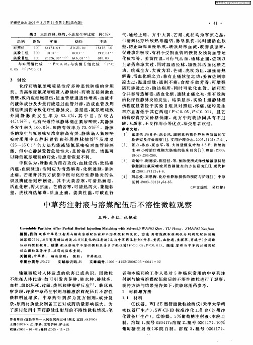 中草药注射液与溶媒配伍后不溶性微粒观察