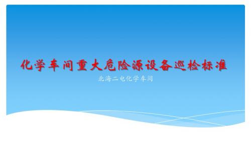 化学车间重大危险源设备巡检标准—氨区