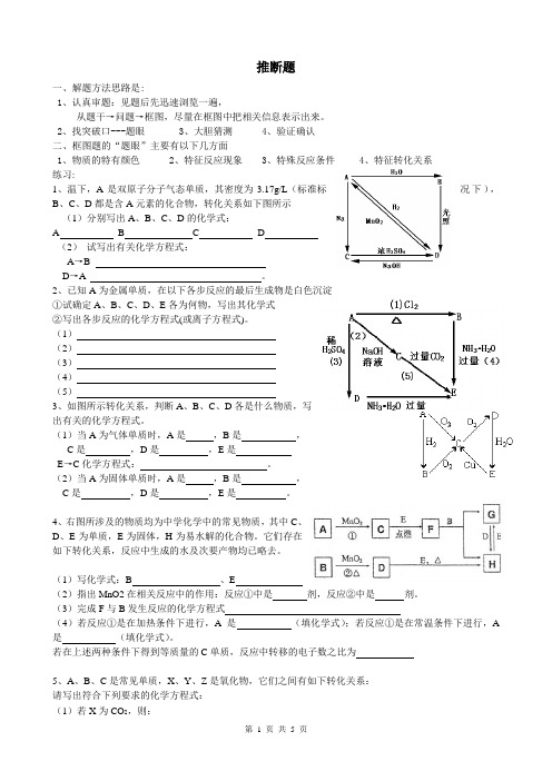 无机框图推断word1