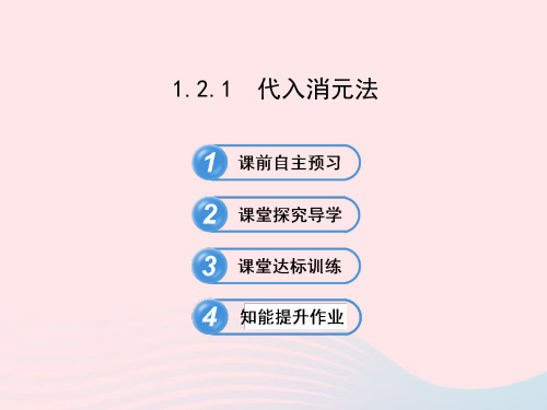 七年级数学下册第1章二元一次方程组的解法代入消元法习题课件湘教版