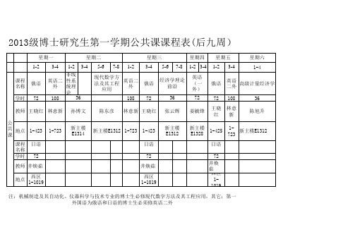 2013级博士管理课表(后九周)