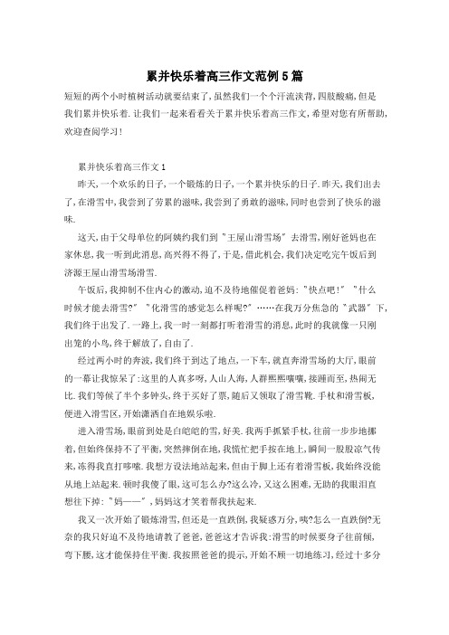 累并快乐着高三作文范例5篇
