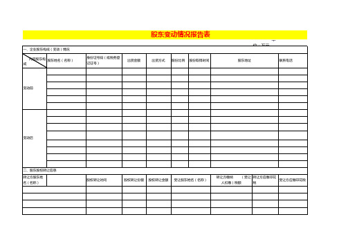 股权变动情况报告表