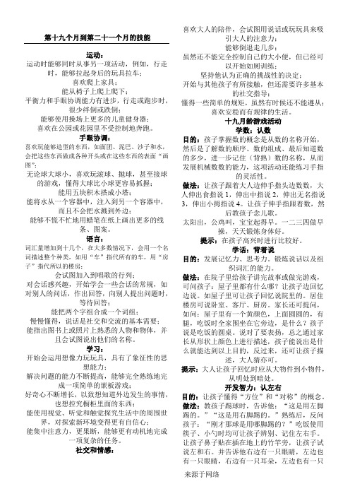 19--21个月宝宝的月龄特征