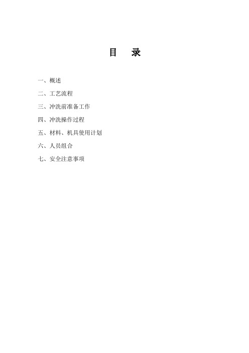 冲洗方案