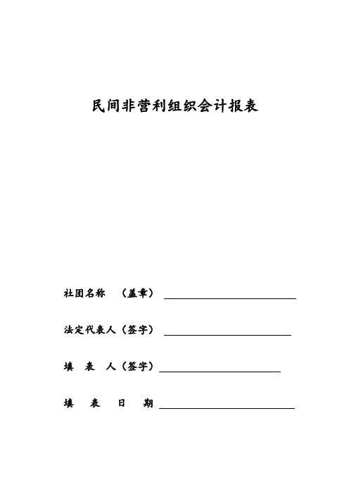 民间非营利组织会计报表21084