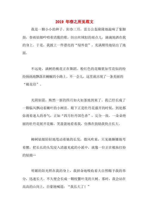 2019年春之所见范文