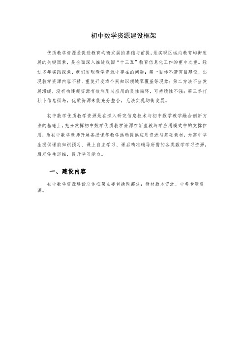初中数学建设方案