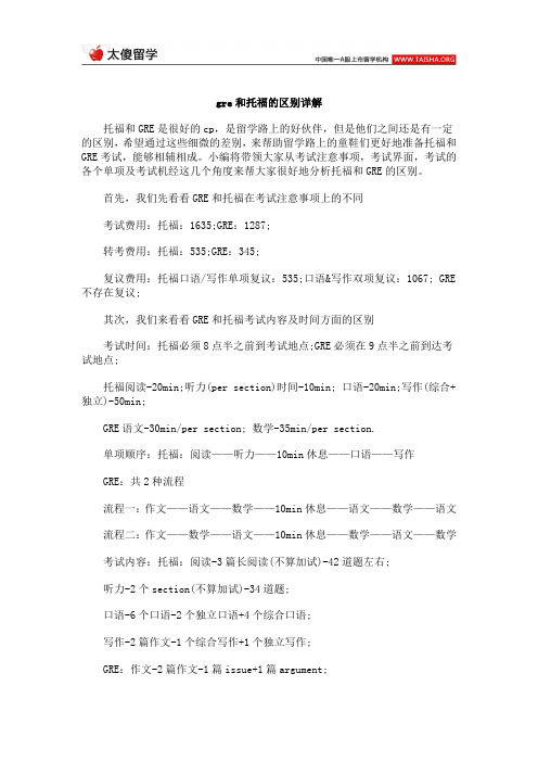 gre和托福的区别详解