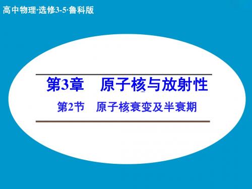 高二物理鲁科版选修3-5课件：3.2 原子核衰变及半衰期 (28张)