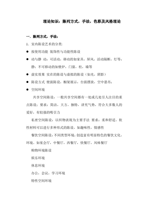 家具陈列方式手法、色彩及风格理论