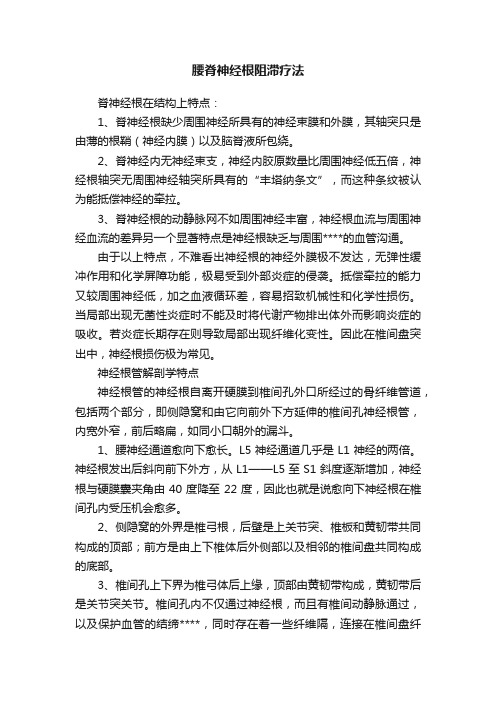 腰脊神经根阻滞疗法