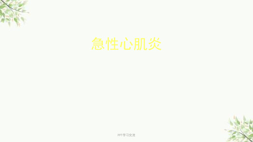 急性心肌炎ppt课件