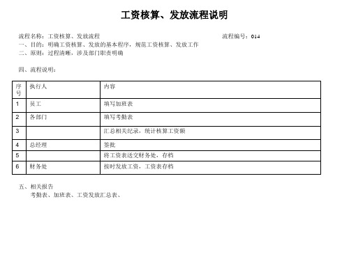 工资核算、发放流程说明