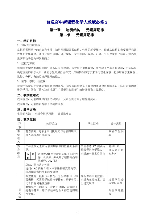 高中获奖优质课元素周期律教案.doc
