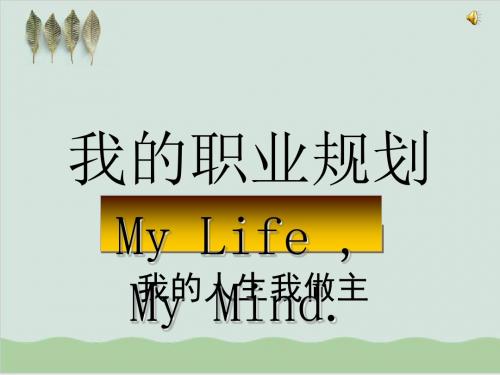 我的职业规划(汽车系)与定位分析PPT课件( 15页)