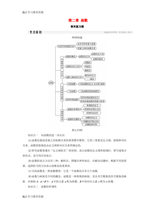 [K12学习]2018版高中数学 第二章 函数章末复习课学案 北师大版必修1