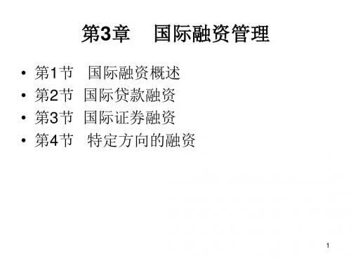 国际财务2012chapter3融资管理本部