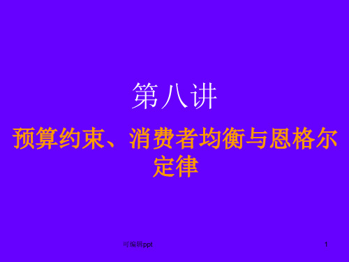 预算约束、消费者均衡与恩格尔定律