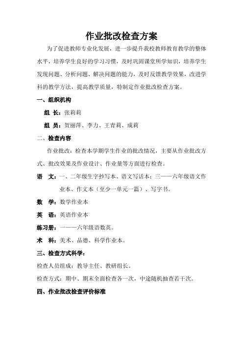 作业批改检查方案