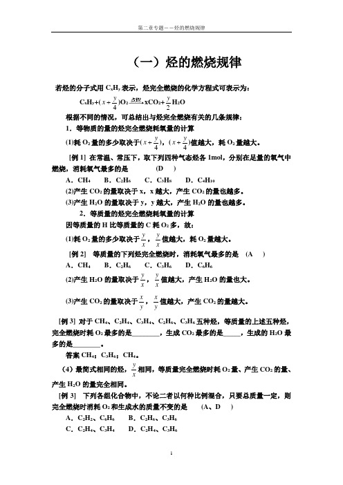烃燃烧规律及其应用(已印)