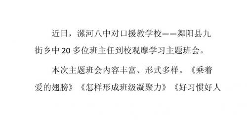 漯河八中创新主题班会形式 优化活动效果