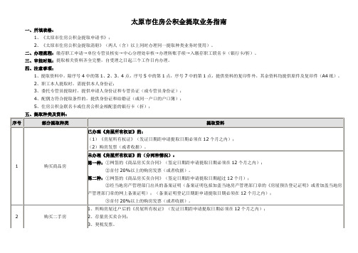 太原市住房公积金提取业务指南