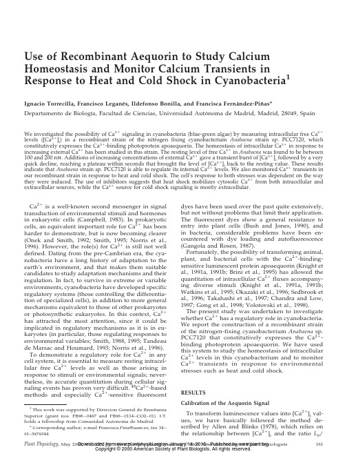 Use of Recombinant Aequorin to Study Calcium