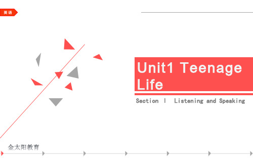 2020年高中英语 新人教版必修第一册 Unit1 Teenagelife SectionⅠ Listeningand Speaking 课件