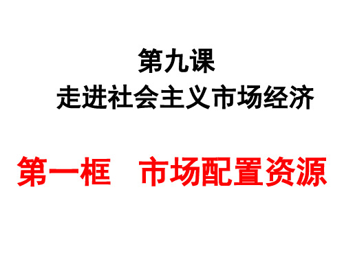 人教版高中政治必修一9.1市场配置资源(共22张PPT)
