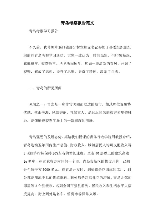 青岛考察报告范文