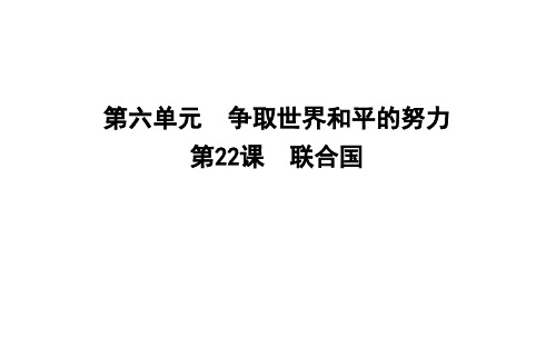 2019-2020岳麓版历史选修3同步课件：第22课 联合国