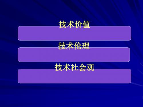 技术价值与技术社会观讲义(PPT47张)