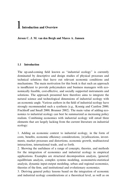 Economics of Industrial Ecology_Introduction and overview