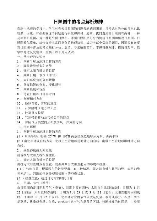 【课外阅读】日照图中的考点解析规律1