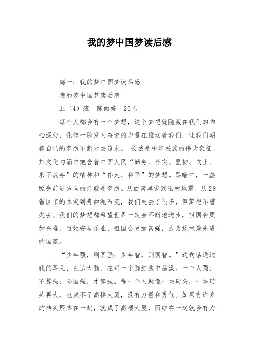 我的梦中国梦读后感