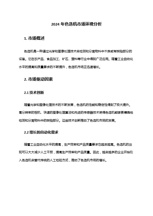 2024年色选机市场环境分析