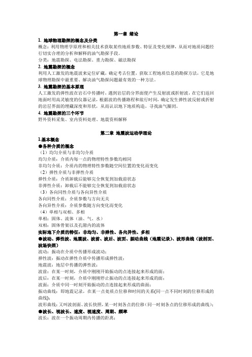 地震勘探原理复习总结