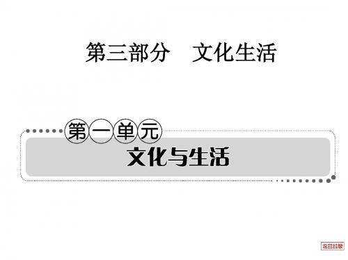 2013届高考政治一轮复习考案 文化生活第一单元