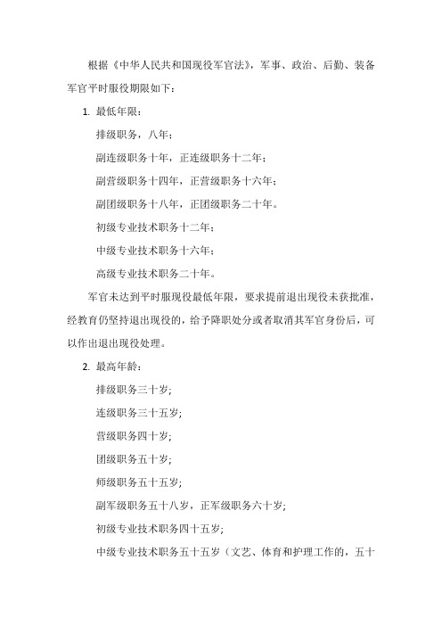 关于部队服役期限