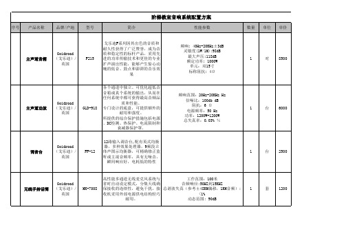 锦程中学阶梯教室音响系统配置方案