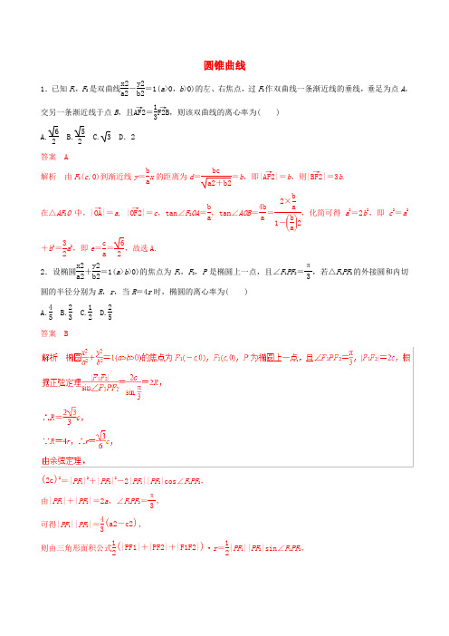 2019年高考数学考纲解读与热点难点突破专题17圆锥曲线热点难点突破文含解析