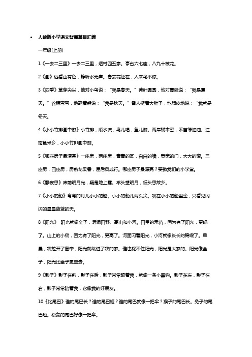 小学语文背诵全