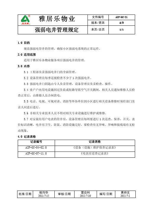 AIF-GC-21强弱电井管理规定