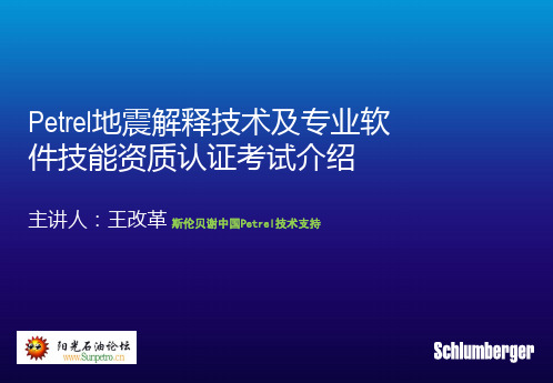 Petrel地震解释技术及专业软件技能资质认证考试介绍