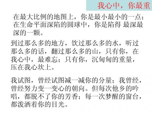 “我心中,你最重”教师下水作文
